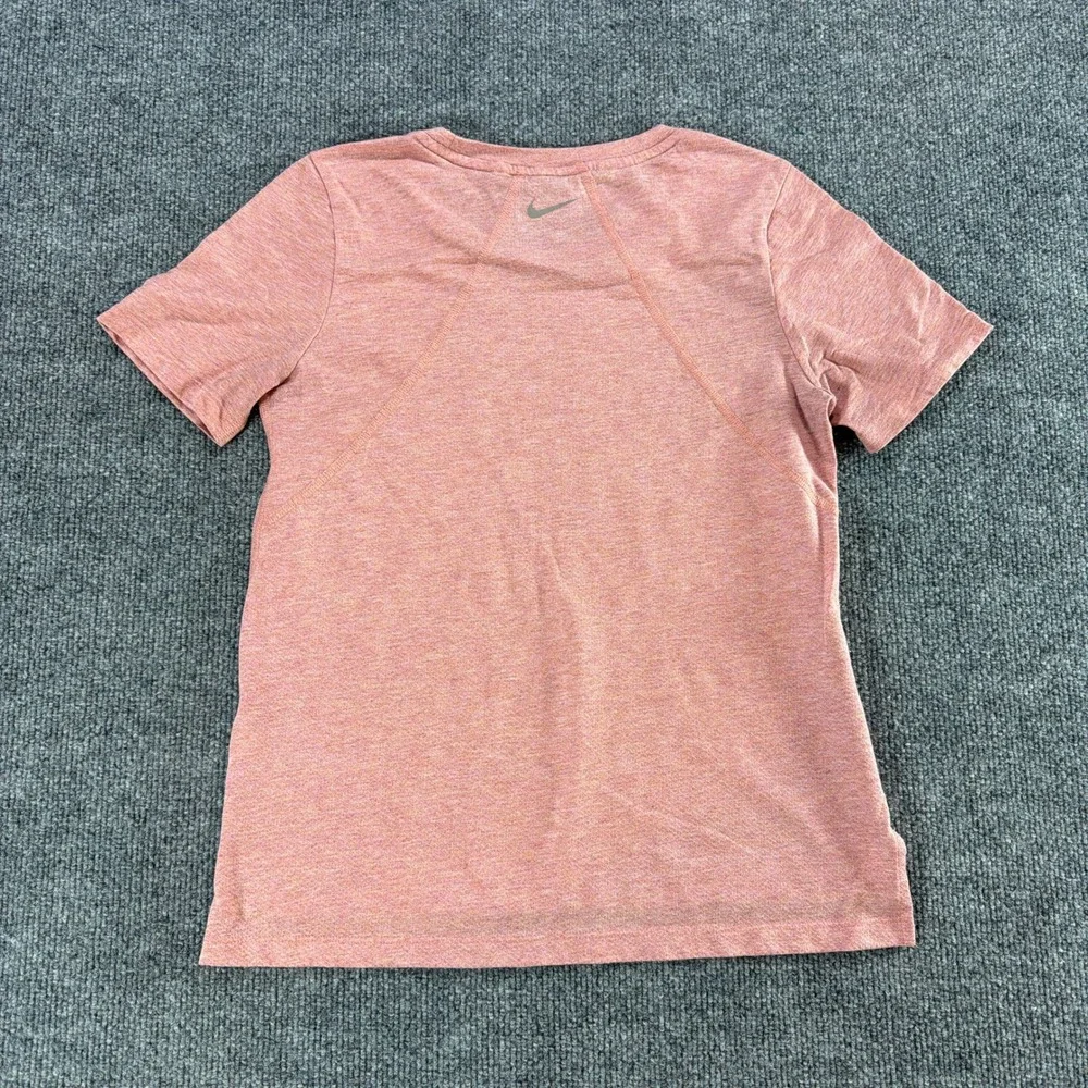 Nike Running Dri-FIT Shirt Womens XS Pink Heathered Running Training Workout Top